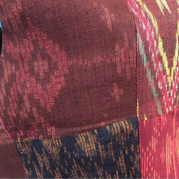 Vintage 90s Y2K Silk Patchwork Quilted Vest Size Medium - Picture 5 of 8